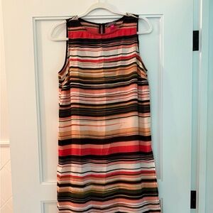 Vince Camino Red and Black Sheath Midi Dress